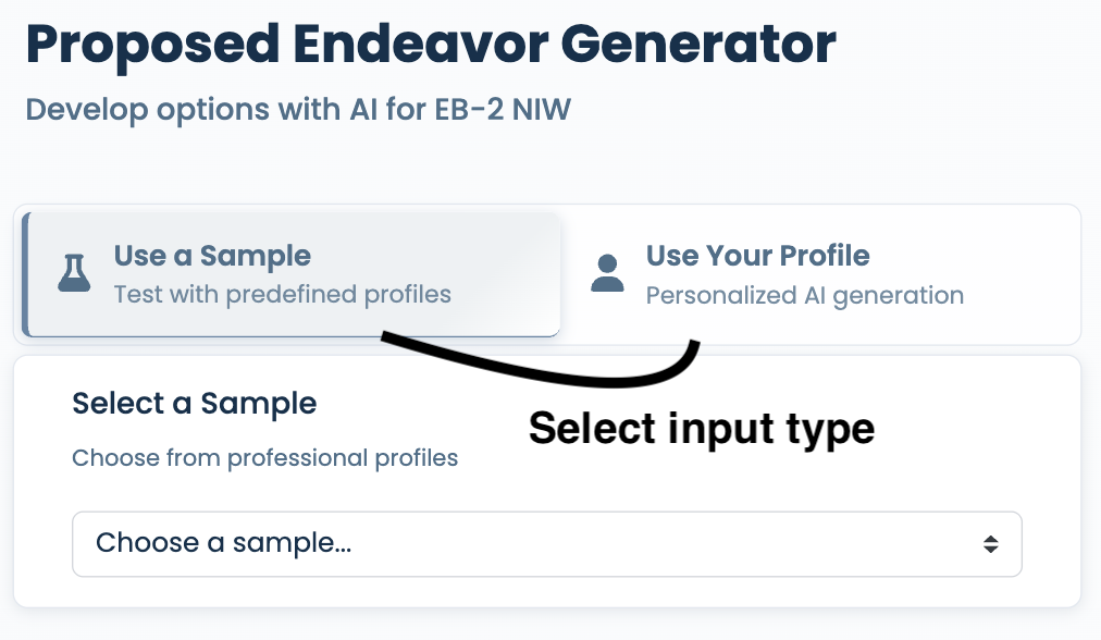 Sample vs Profile selection