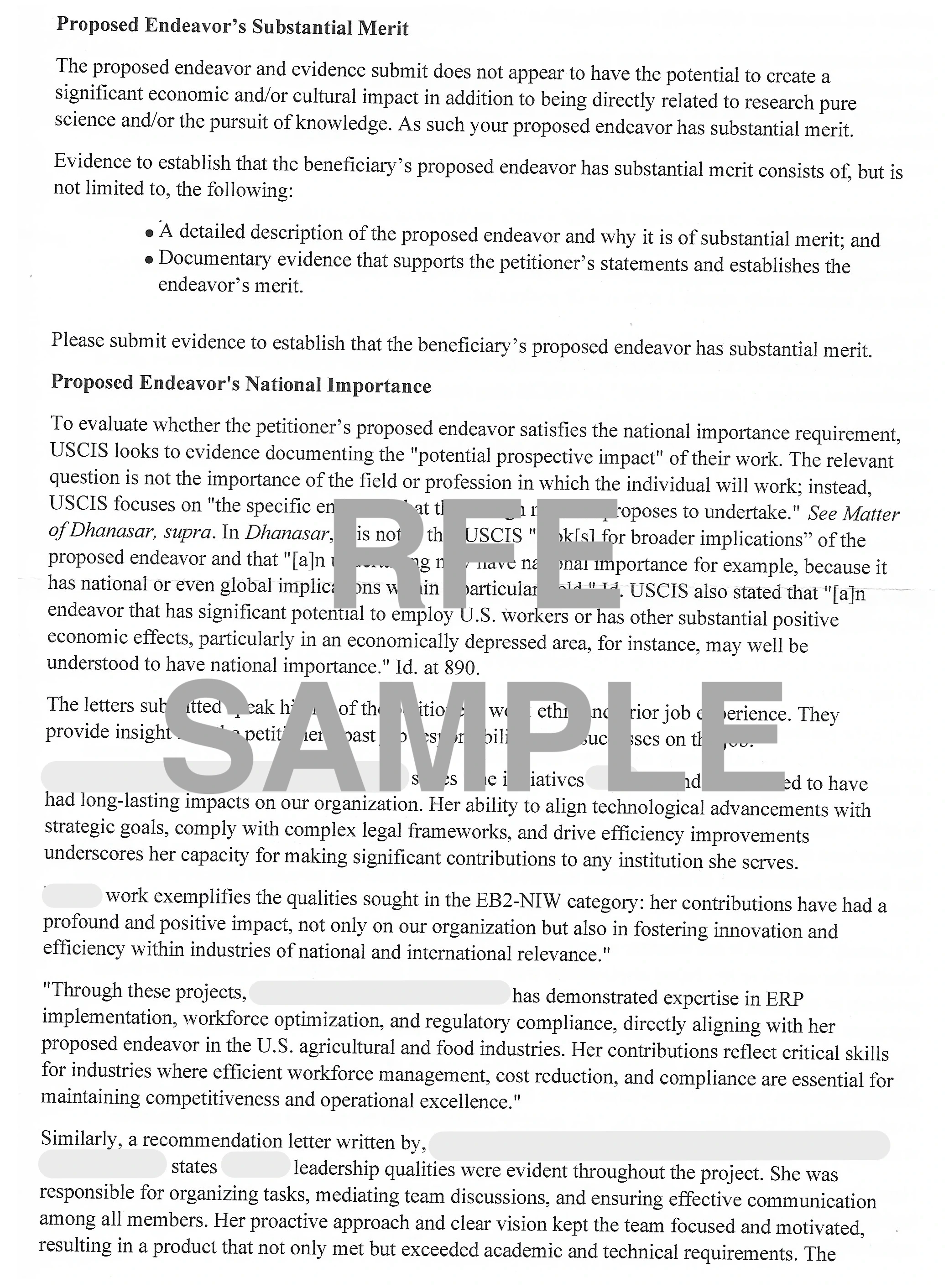 RFE Letter